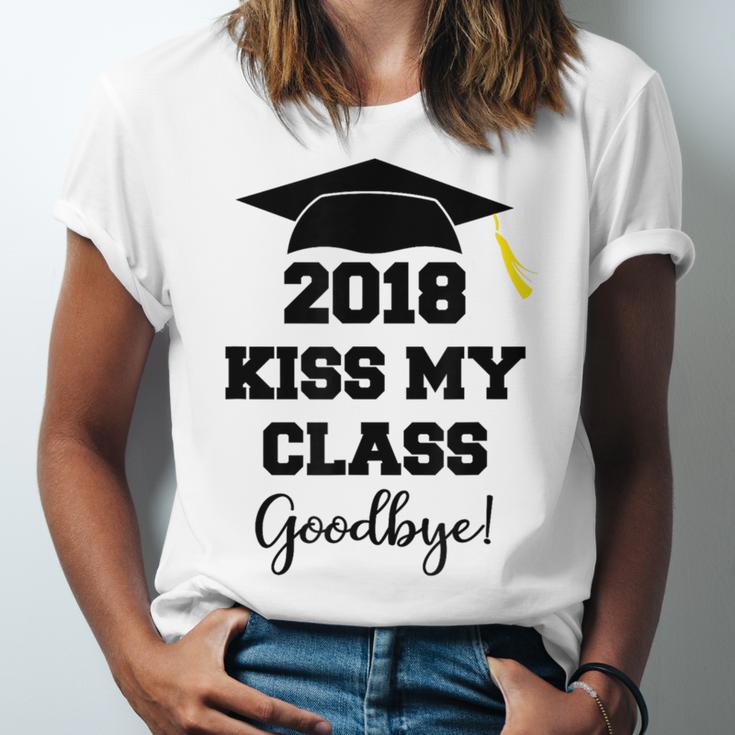 GraduationShirt Kiss My Class 2018 Goodbye Unisex Jersey T-Shirt