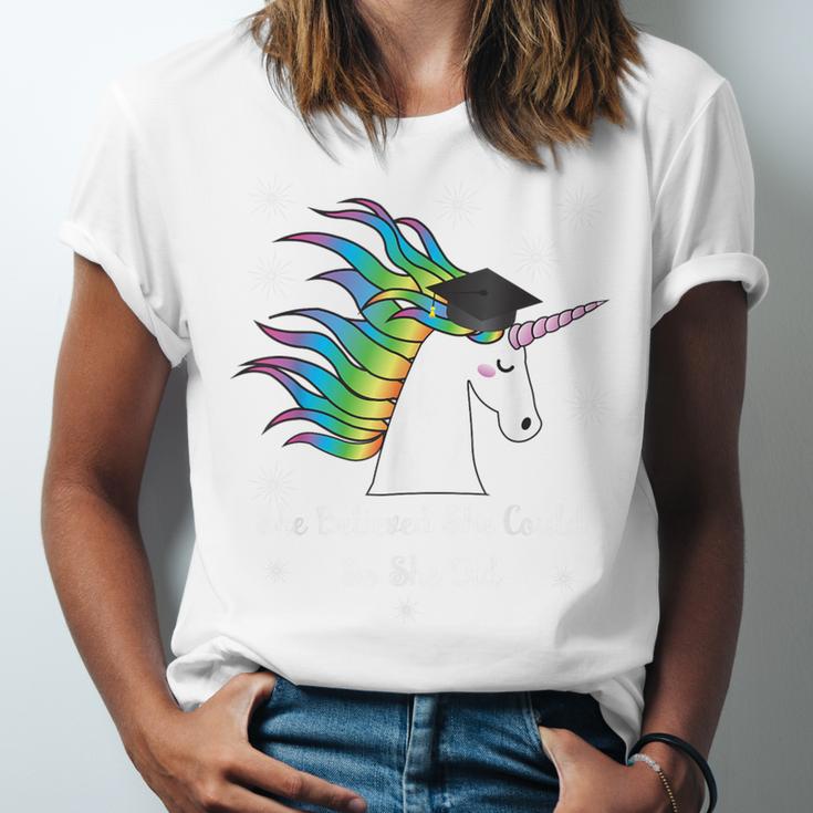 Graduation Unicorn Shirt She Believed Did School 2017 Unisex Jersey T-Shirt