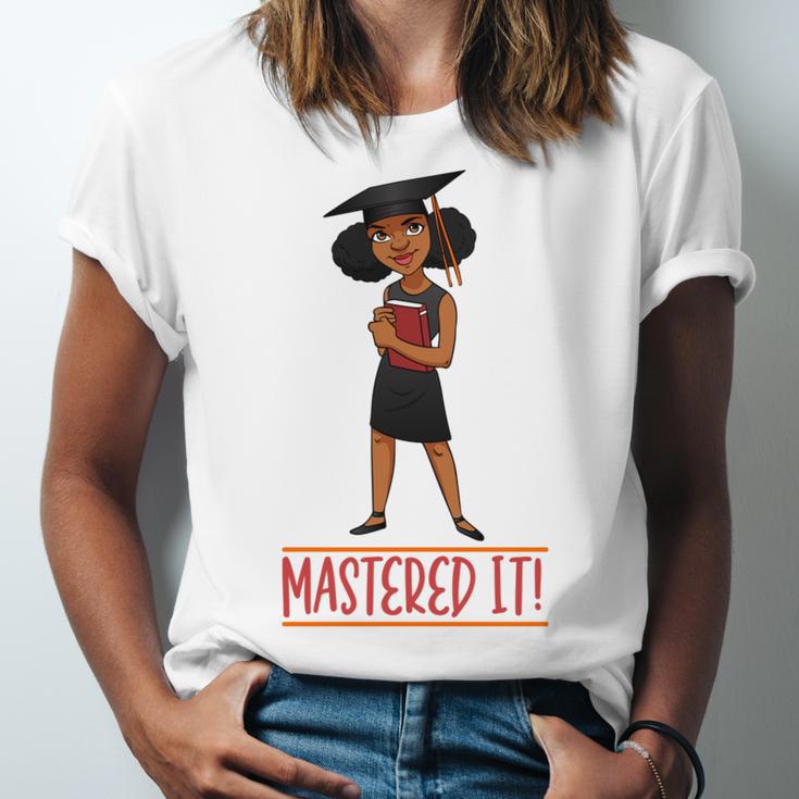 Graduation Woman Tshirt Black Melanin Masters Degree Unisex Jersey T-Shirt