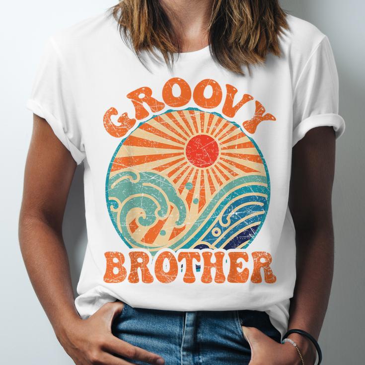 Groovy Brother 70s Aesthetic Nostalgia 1970's Retro Brother Unisex Jersey T-Shirt