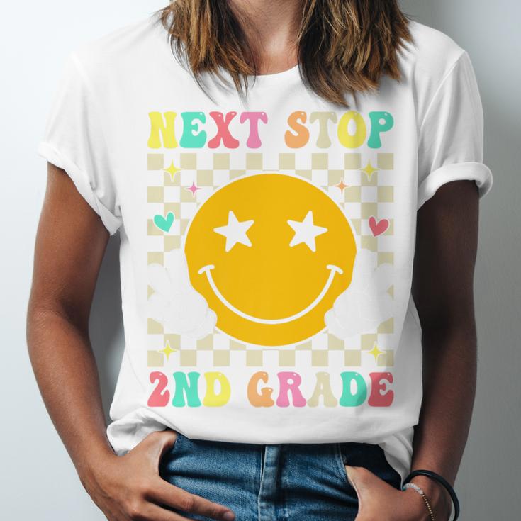 Groovy Next Stop 2nd Grade 1st Grade Graduation 2025 Premium Unisex Jersey T-Shirt