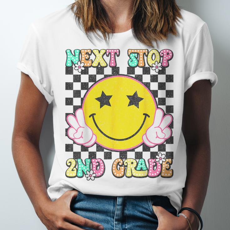 Groovy Next Stop 2nd Grade 1st Grade Graduation 2025 Unisex Jersey T-Shirt