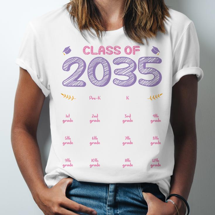 Grow With Me Graduation First Day Of School Class Of 2035 Unisex Jersey T-Shirt