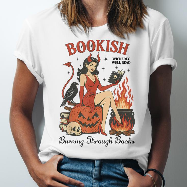 Halloween Bookish Witchy Book Club Hot Girls Read Unisex Jersey T-Shirt Halloween Bookish Witchy Book Club Hot Girls Read Unisex Jersey T-Shirt