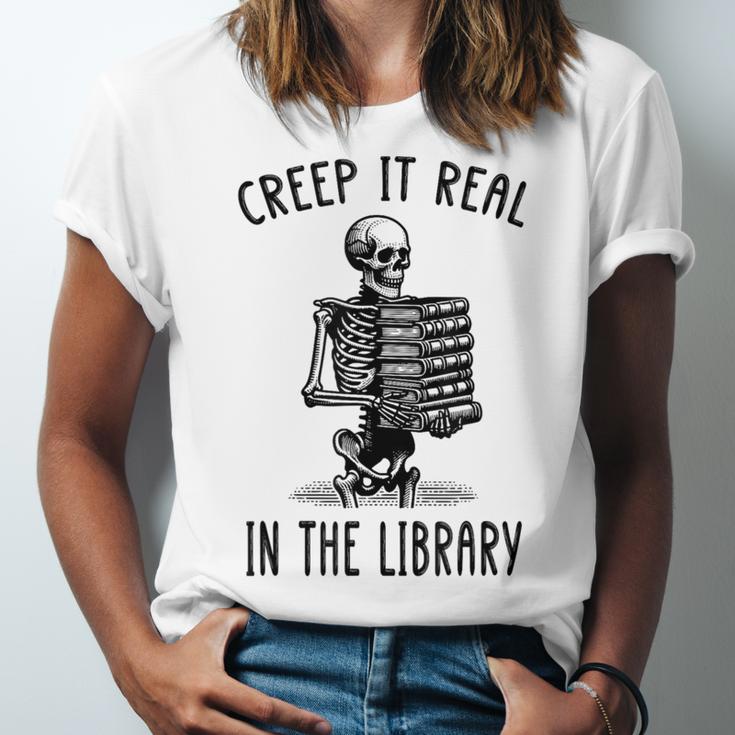 Halloween Skeleton Pun Book Lover Library Joke Unisex Jersey T-Shirt Halloween Skeleton Pun Book Lover Library Joke Unisex Jersey T-Shirt