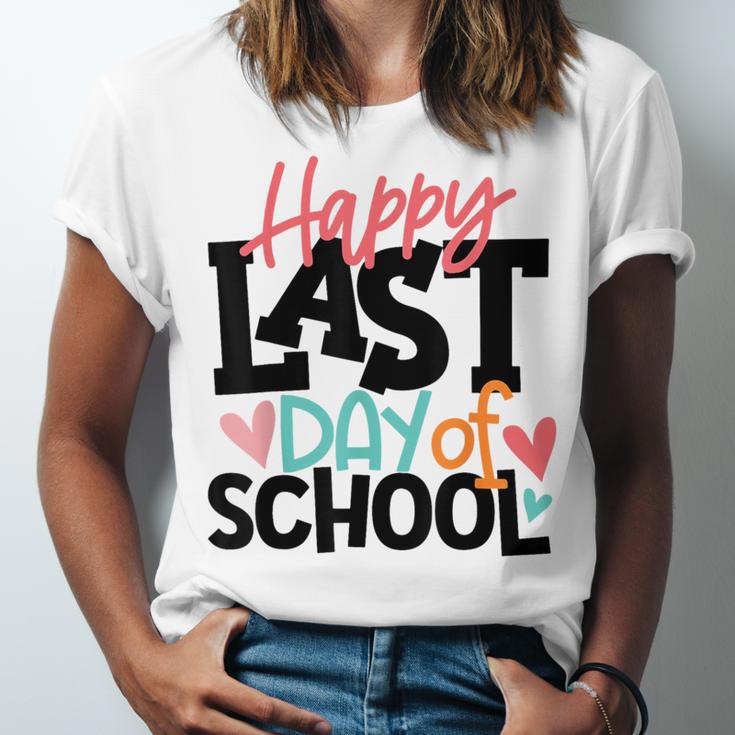Happy Last Day Of School Kids Teacher Student Graduation Unisex Jersey T-Shirt