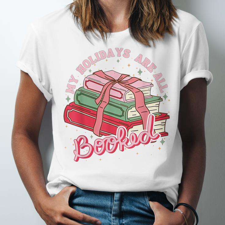 My Holidays Are All Booked Christmas Reading Books Bookish Unisex Jersey T-Shirt