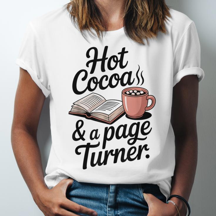 Hot Cocoa And a Page Turner Book Lovers Hot Chocolate Unisex Jersey T-Shirt Hot Cocoa And a Page Turner Book Lovers Hot Chocolate Unisex Jersey T-Shirt
