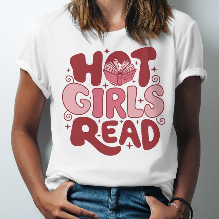 Hot Girls Read Book Lover Feminist Reader Premium Tri-Blend Unisex Jersey T-Shirt