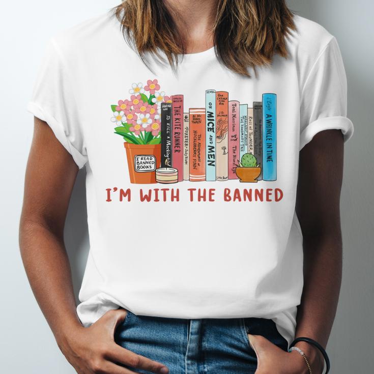 I'm With The Banned Books – Book Lover Librarian Reading Unisex Jersey T-Shirt