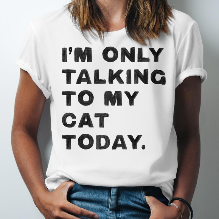 I'm Only Talking To My Cat Today Introvert Chalk Unisex Jersey T-Shirt