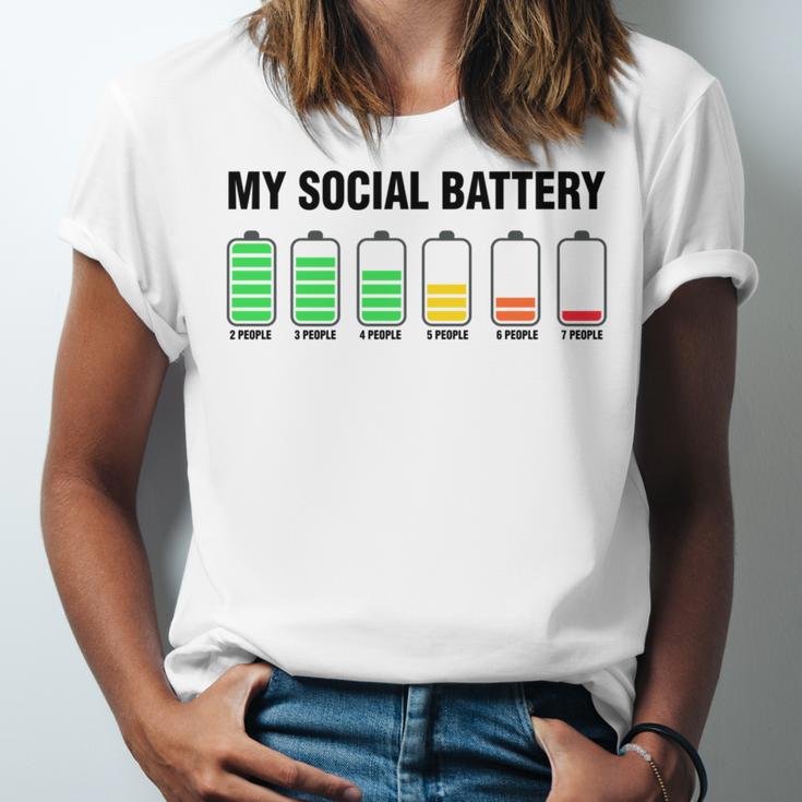 Introvert Cute My Social Battery Unisex Jersey T-Shirt Introvert Cute My Social Battery Unisex Jersey T-Shirt