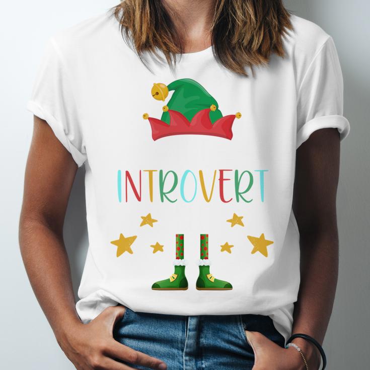 The Introvert Elf Christmas Family Matching Fun Xmas Top Unisex Jersey T-Shirt