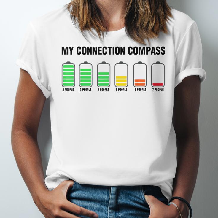 Introvert Low Battery My Connection Compass Unisex Jersey T-Shirt Introvert Low Battery My Connection Compass Unisex Jersey T-Shirt