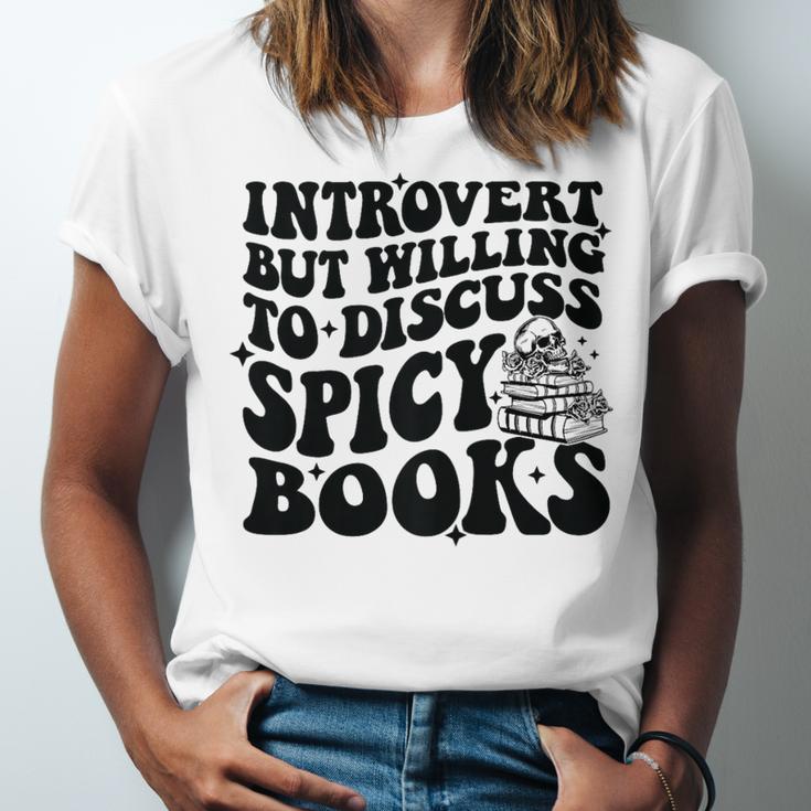 Introvert But Willing To Discuss Spicy Books Unisex Jersey T-Shirt Introvert But Willing To Discuss Spicy Books Unisex Jersey T-Shirt