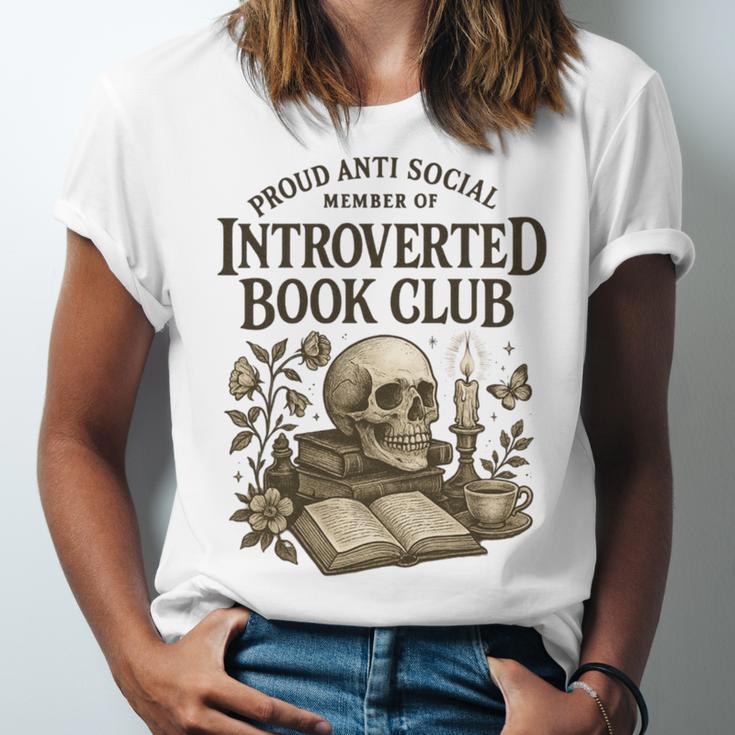 Introverted Book Club Member Anti Social Reader Unisex Jersey T-Shirt