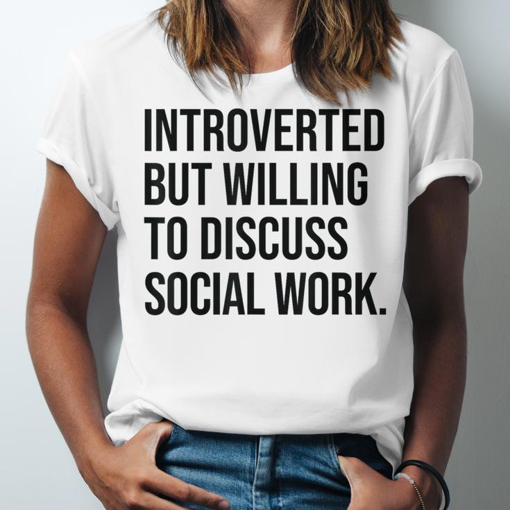 Introverted Caseworker Social Work Introvert Unisex Jersey T-Shirt Introverted Caseworker Social Work Introvert Unisex Jersey T-Shirt