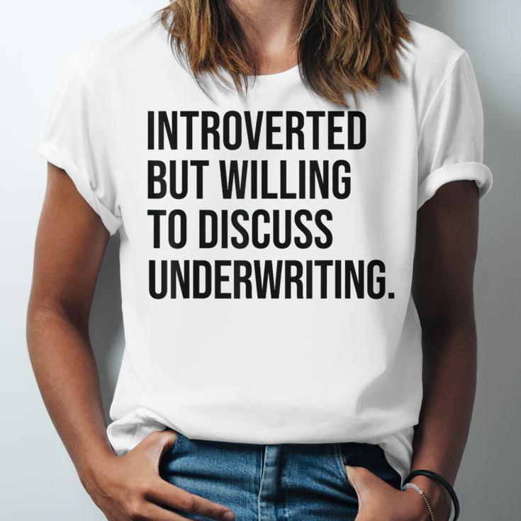 Introverted Underwriter Underwriting Introvert Unisex Jersey T-Shirt Introverted Underwriter Underwriting Introvert Unisex Jersey T-Shirt