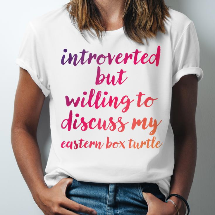 Introverted Willing To Discuss Eastern Box Turtle Introvert Unisex Jersey T-Shirt Introverted Willing To Discuss Eastern Box Turtle Introvert Unisex Jersey T-Shirt