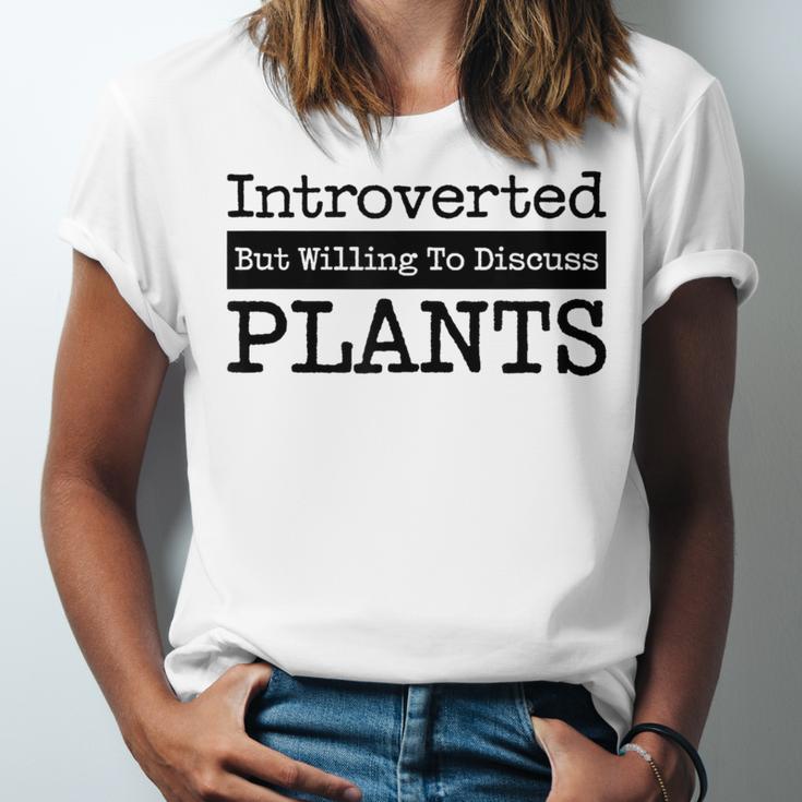 Introverted But Willing To Discuss Plants Cool & Unisex Jersey T-Shirt