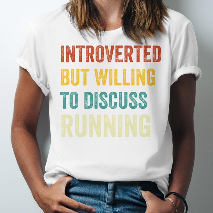 Introverted But Willing To Discuss Running Hobby Unisex Jersey T-Shirt Introverted But Willing To Discuss Running Hobby Unisex Jersey T-Shirt