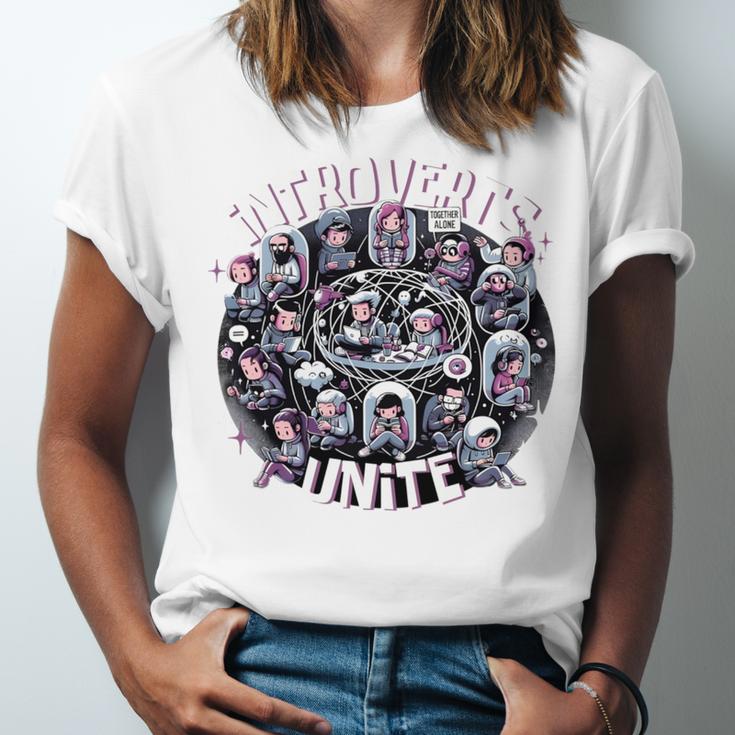 Introverts Unite Quirky Solitude Unisex Jersey T-Shirt