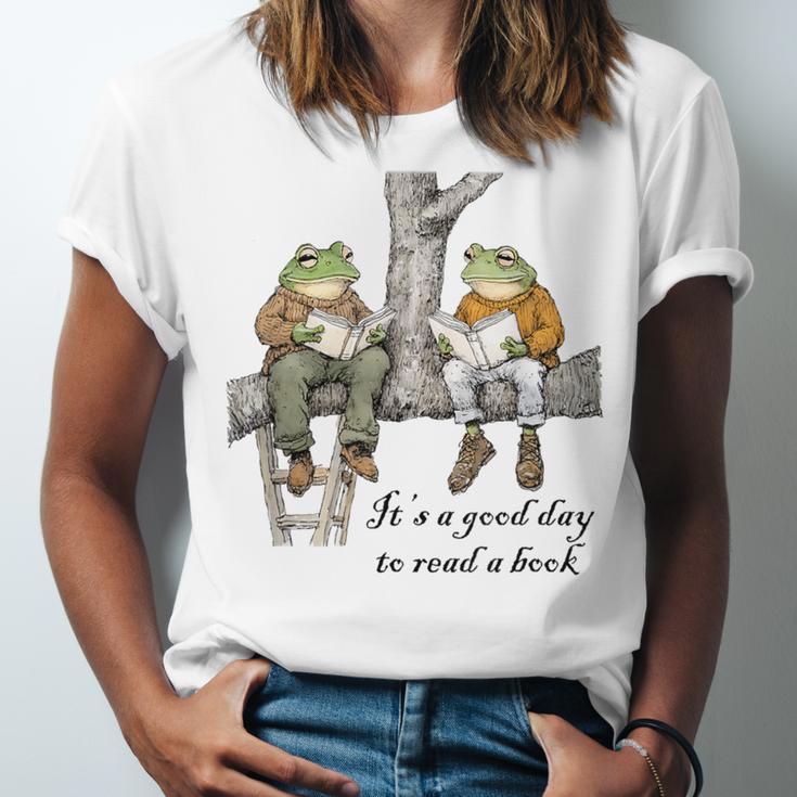 It's A Good Day To Read A Book Frog Toad Unisex Jersey T-Shirt