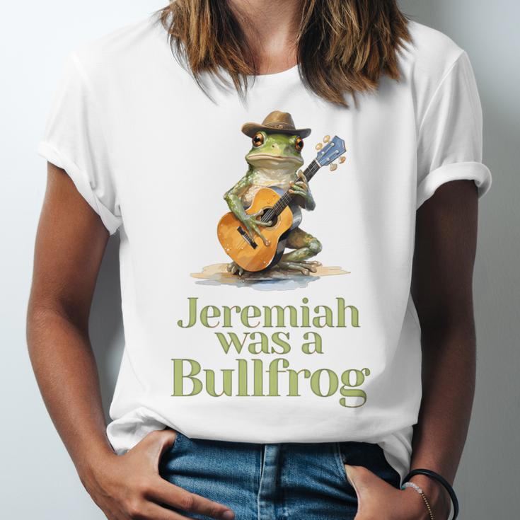 Jeremiah Was A Bullfrog A Classic Rock Nostalgia Trip Premium Tri-Blend Unisex Jersey T-Shirt Jeremiah Was A Bullfrog A Classic Rock Nostalgia Trip Premium Tri-Blend Unisex Jersey T-Shirt