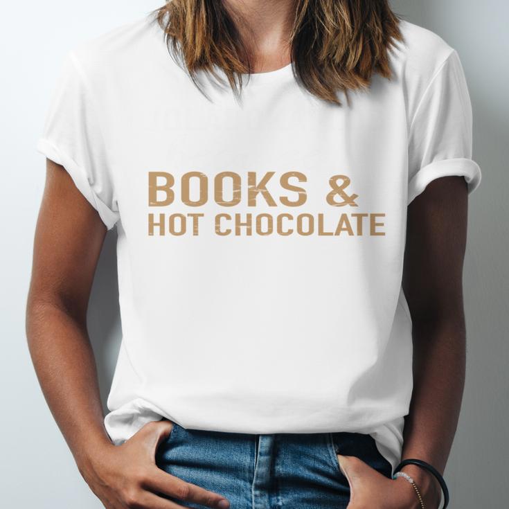 Jolabokaflod Because Books And Hot Chocolate T-Shirt Unisex Jersey T-Shirt