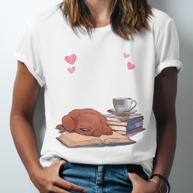 Just a Girl Who Loves Dogs Books Coffee T-Shirt Unisex Jersey T-Shirt