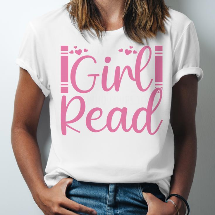 Just A Girl Who Loves To Read Book Lover Reading Books Unisex Jersey T-Shirt