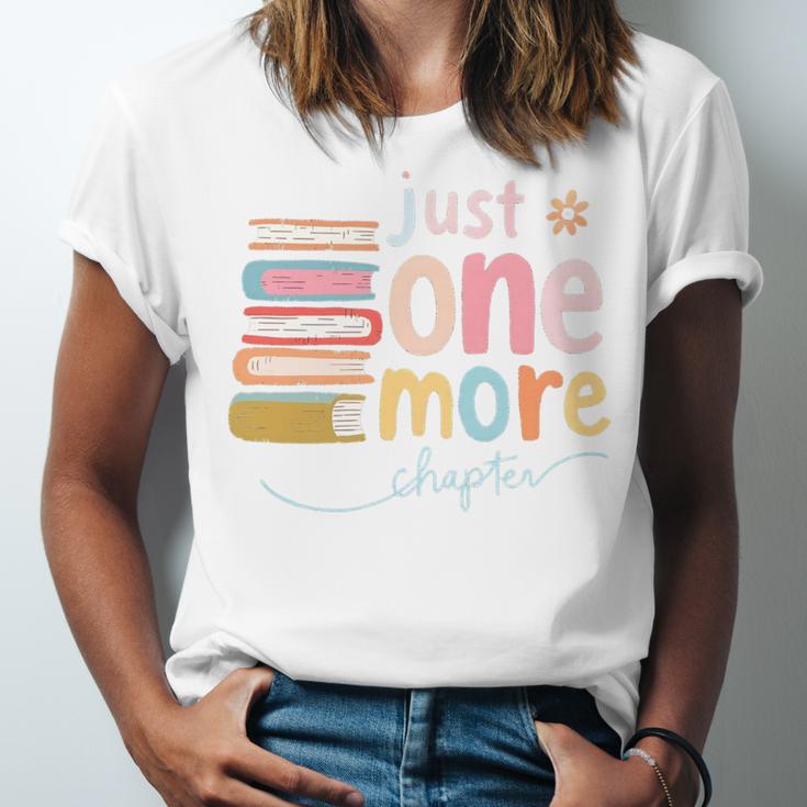 Just One More Chapter Artistic Pastel Book Lover Vibe Unisex Jersey T-Shirt