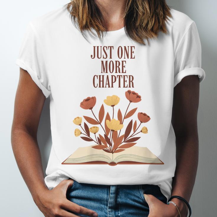 Just One More Chapter Book Lovers Floral Unisex Jersey T-Shirt