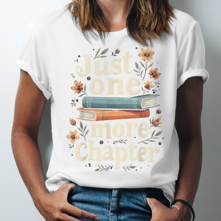 Just One More Chapter Book Reading Floral Teacher Book Lover Unisex Jersey T-Shirt Just One More Chapter Book Reading Floral Teacher Book Lover Unisex Jersey T-Shirt