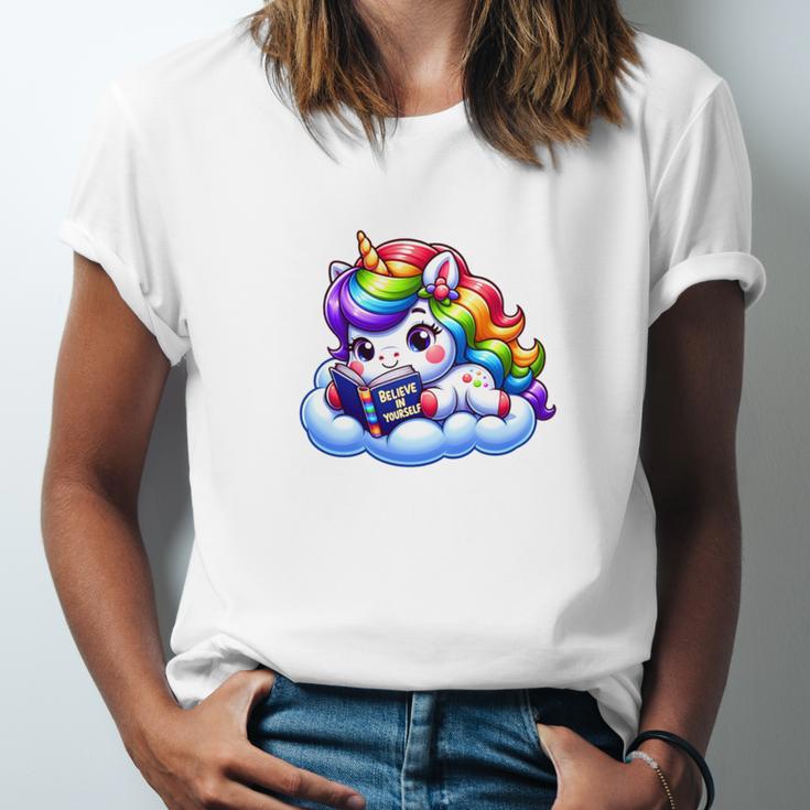 Just One More Chapter Bookish Book Unicorn Reading Book Unisex Jersey T-Shirt