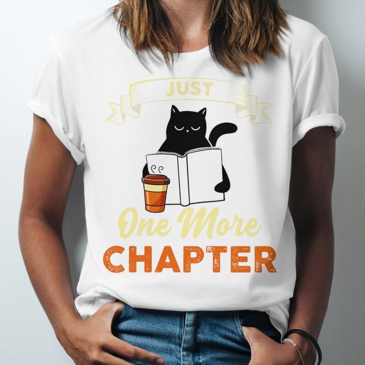 Just One More Chapter Fun Cat Coffee Reading Book Premium Tri-Blend Unisex Jersey T-Shirt