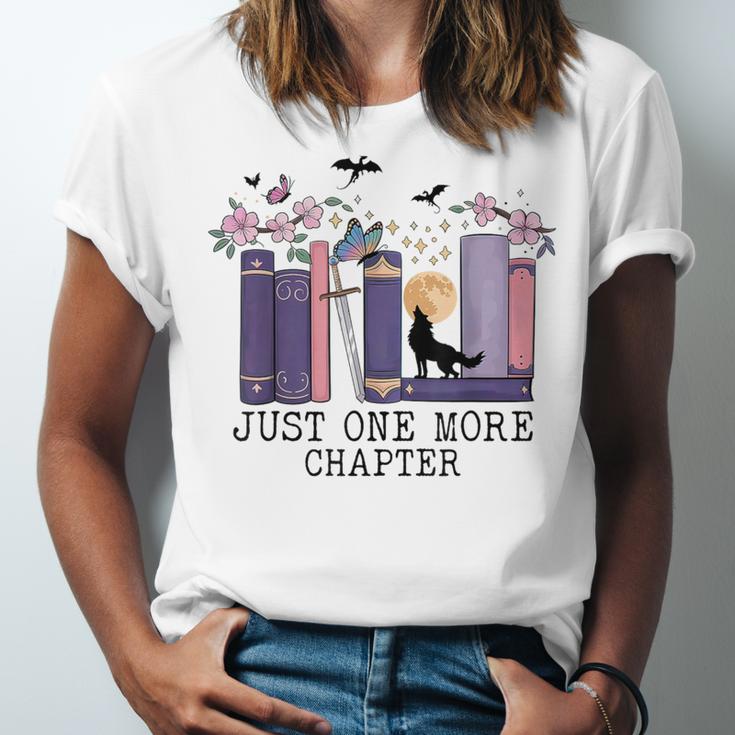 Just One More Chapter Romantasy Book Dragon Bookworm Bookish Unisex Jersey T-Shirt