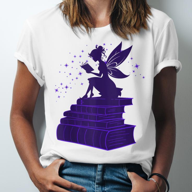 Kawaii Fairy Bookish Book Lover Library Read Unisex Jersey T-Shirt