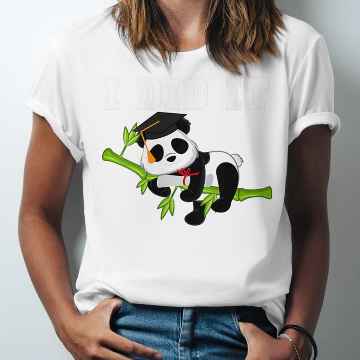I Did It Kawaii Panda With Graduation Cap Diploma Unisex Jersey T-Shirt