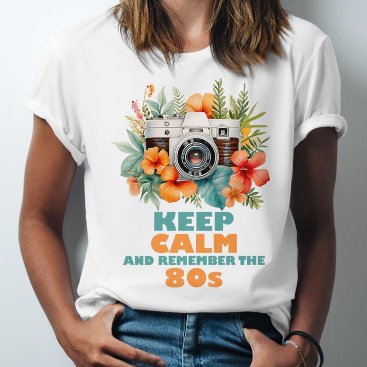 Keep Calm And Remember The 80s Retro Vintage Nostalgia Premium Unisex Jersey T-Shirt