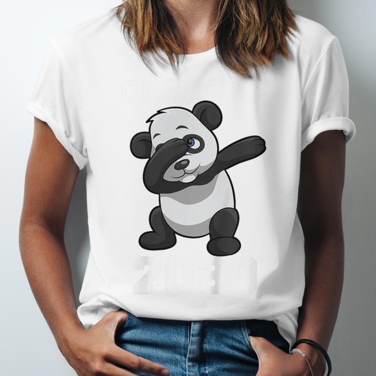 Kids Class Of 2030 Shirt Graduation Dabbing Panda Shirt Unisex Jersey T-Shirt
