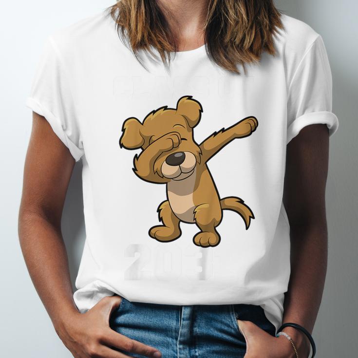 Kids Class Of 2031 Shirt Graduation Dabbing Dog Shirt Unisex Jersey T-Shirt