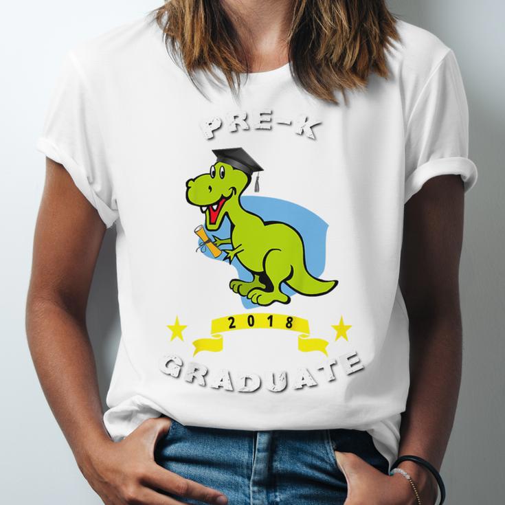 Kids Dinosaur Pre-K Graduation TShirt Kids Preschool Graduation Unisex Jersey T-Shirt