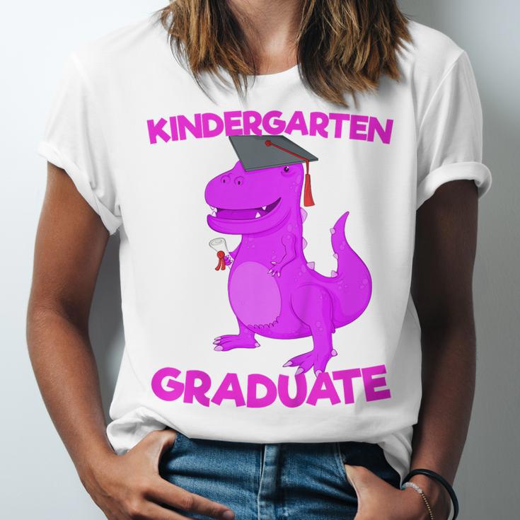 Kids Kindergarten Graduation Idea For Girls Dinosaur Unisex Jersey T-Shirt