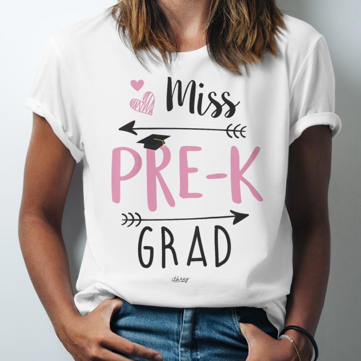 Kids Miss Pre-K Grad Graduation Shirt Cute School Tees Unisex Jersey T-Shirt