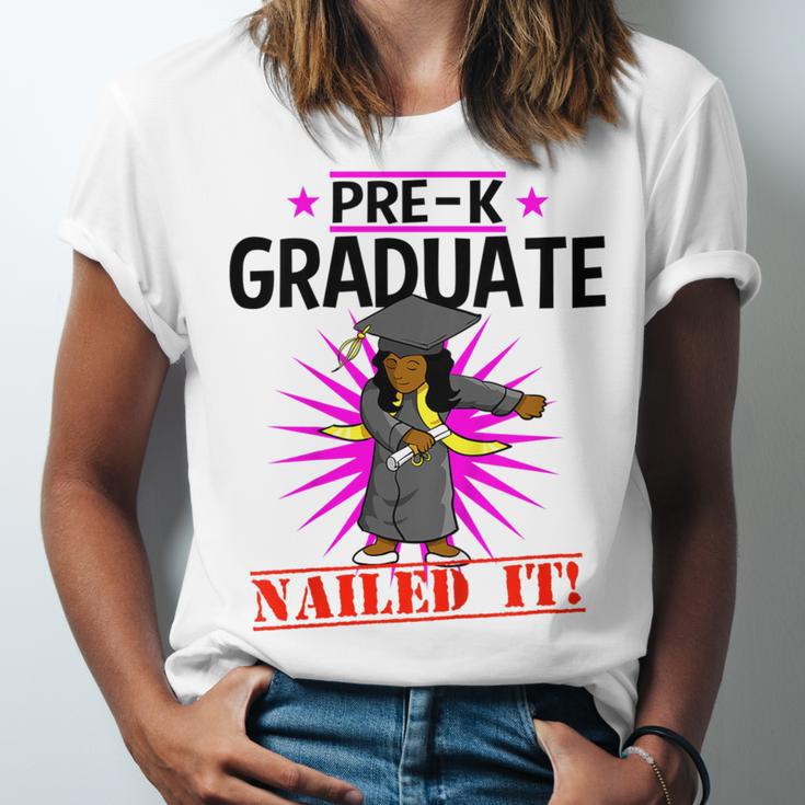 Kids Pre K Graduation Flossing Girl Nailed It Graduate Girls Unisex Jersey T-Shirt