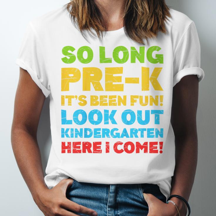 Kids So Long PRE-K It's Been Fun Shirt Boy Girl Graduation Unisex Jersey T-Shirt