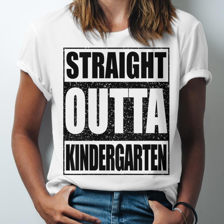 Kids Straight Outta Kindergarten Shirt Boy Girl Graduation Unisex Jersey T-Shirt