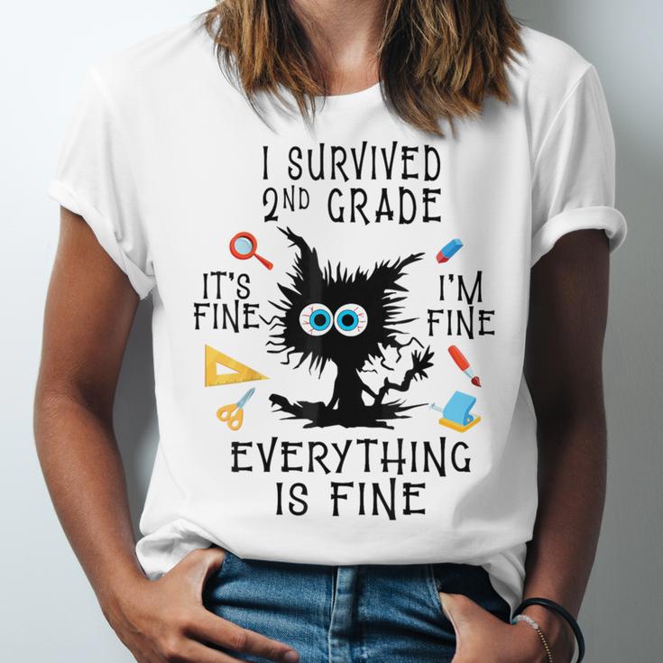 Last Day Of School Student Graduation I Survived 2nd Grade Unisex Jersey T-Shirt