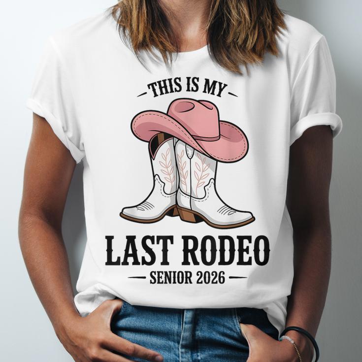 This Is My Last Rodeo Senior 2026 Cowgirl Graduation Unisex Jersey T-Shirt